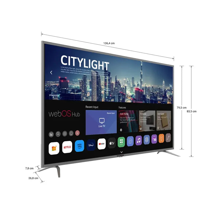 TV HYUNDAI 60"Pulgadas 152,4cm HYLED6003W 4K UHD LED Smart Tv