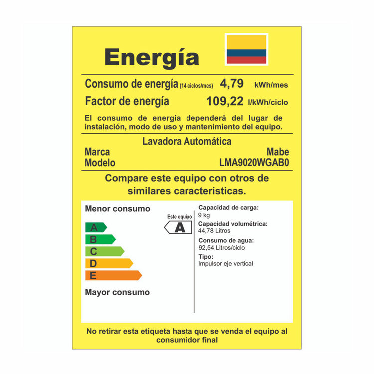 Lavadora Mabe de 20 libras